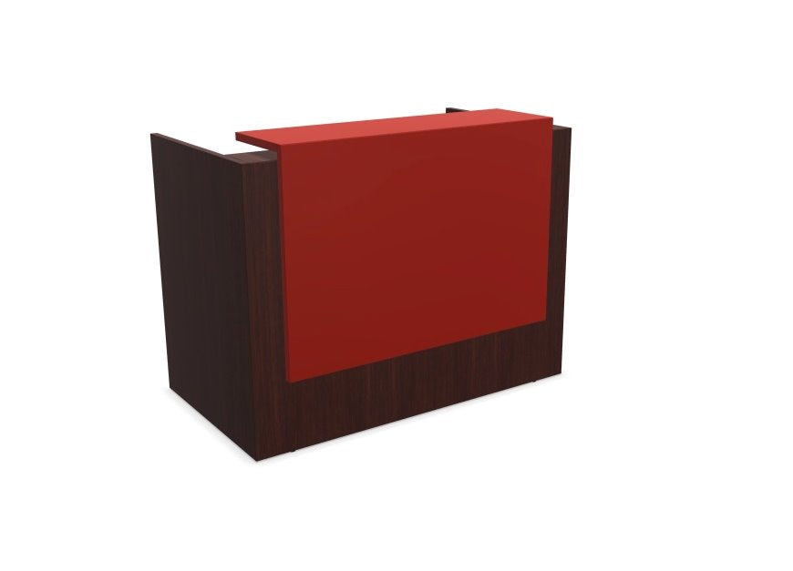 Z2 Small Straight Reception Desk Reception Desk Quadrifoglio 1450mm Wenge Flame Red