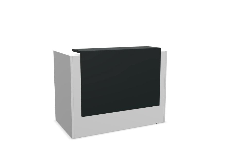 Z2 Small Straight Reception Desk Reception Desk Quadrifoglio 1450mm White Anthracite