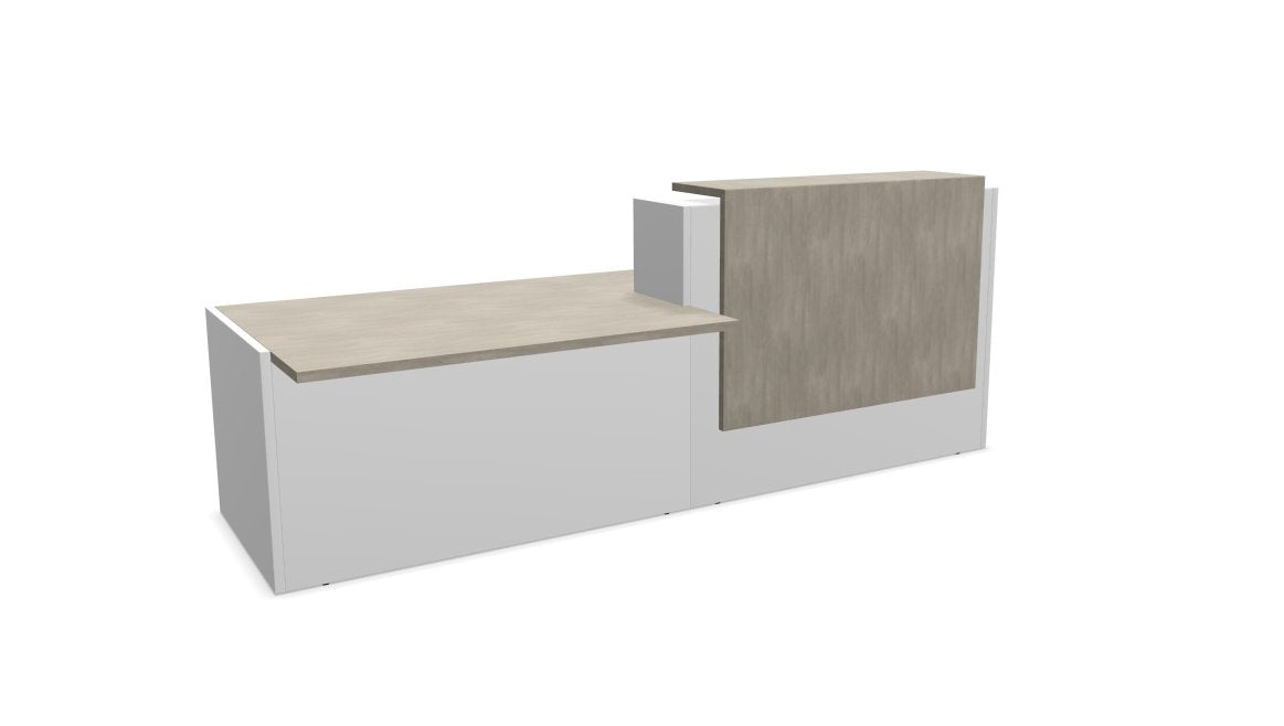 Z2 Straight Reception Desk with DDA Reception Desk Quadrifoglio 2850mm Left Hand Concrete