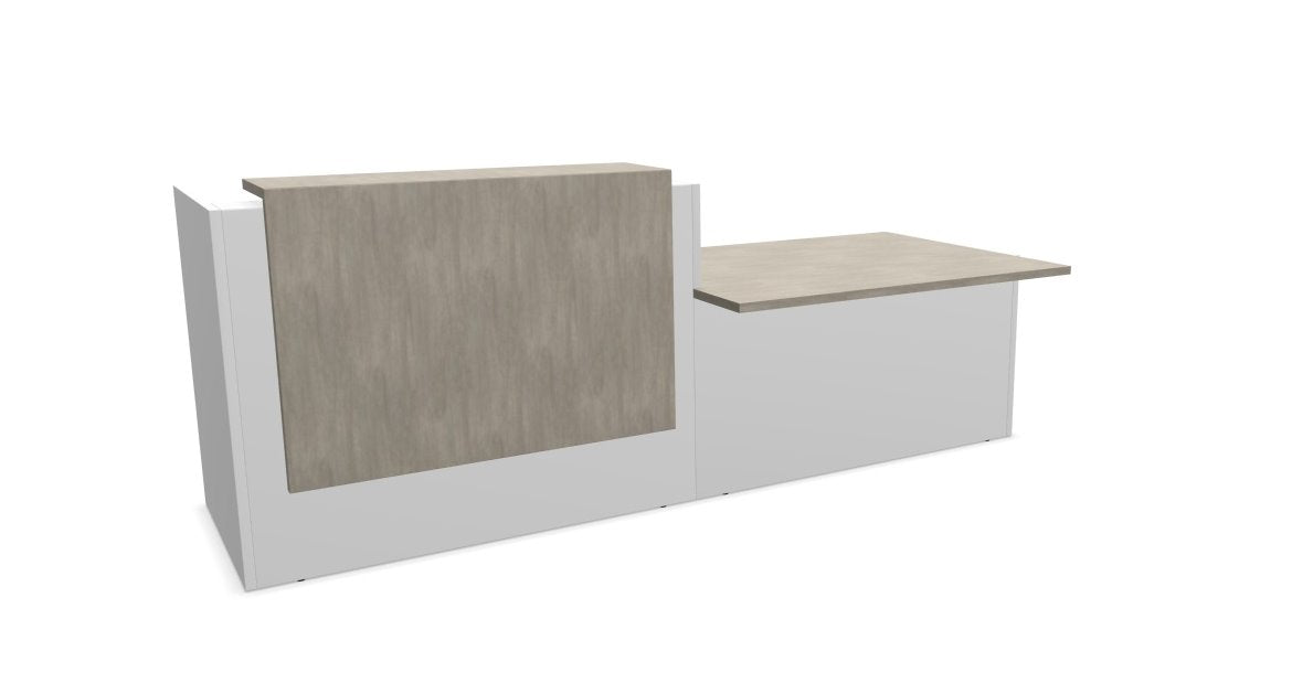 Z2 Straight Reception Desk with DDA Reception Desk Quadrifoglio 2850mm Right Hand Concrete