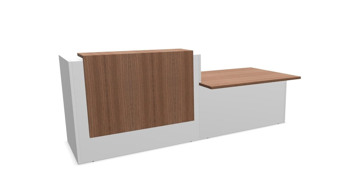 Z2 Straight Reception Desk with DDA Reception Desk Quadrifoglio 2850mm Right Hand Walnut