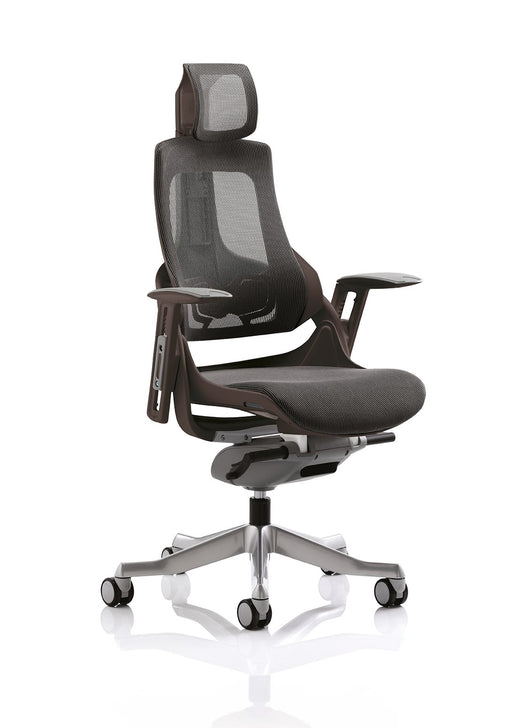 Zure Executive Chair with Black Shell Executive Dynamic Office Solutions Charcoal Mesh Charcoal Mesh With Headrest