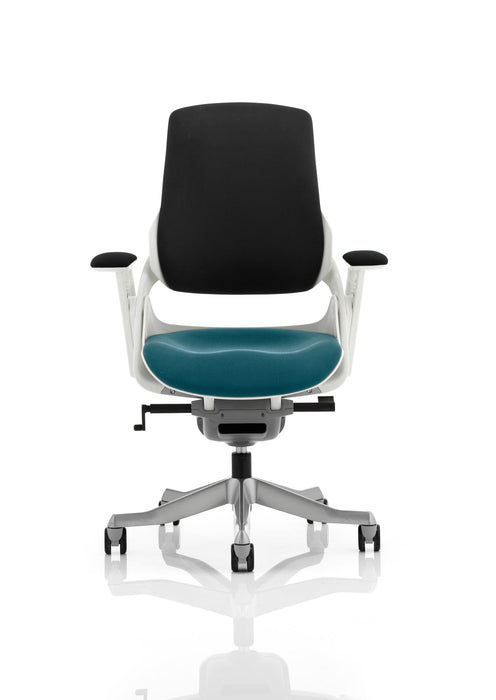 Zure Executive Chair with White Shell Executive Dynamic Office Solutions Bespoke Maringa Teal Black Fabric None