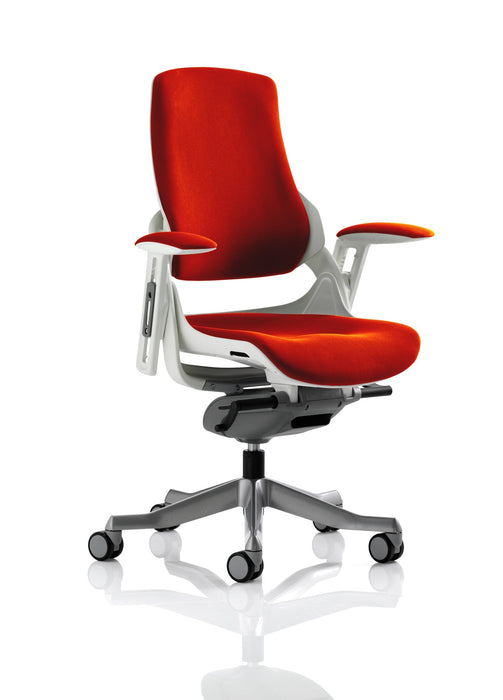 Zure Executive Chair with White Shell Executive Dynamic Office Solutions Bespoke Tabasco Orange Bespoke Tabasco Orange Fabric None