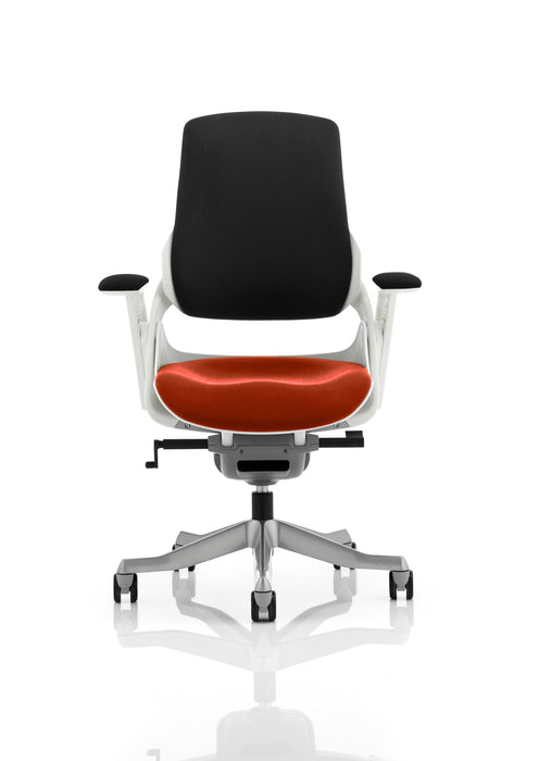 Zure Executive Chair with White Shell Executive Dynamic Office Solutions Bespoke Tabasco Orange Black Fabric None