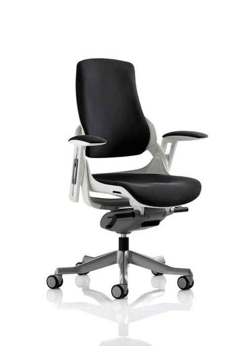 Zure Executive Chair with White Shell Executive Dynamic Office Solutions Black Fabric Black Fabric None