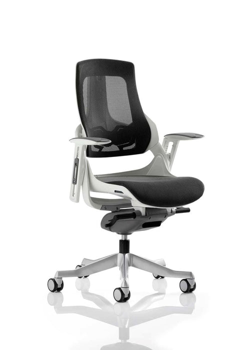 Zure Executive Chair with White Shell Executive Dynamic Office Solutions Charcoal Mesh Charcoal Mesh None
