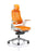 Zure Executive Chair with White Shell Executive Dynamic Office Solutions Elastomer Gel Orange Elastomer Gel Orange With Headrest